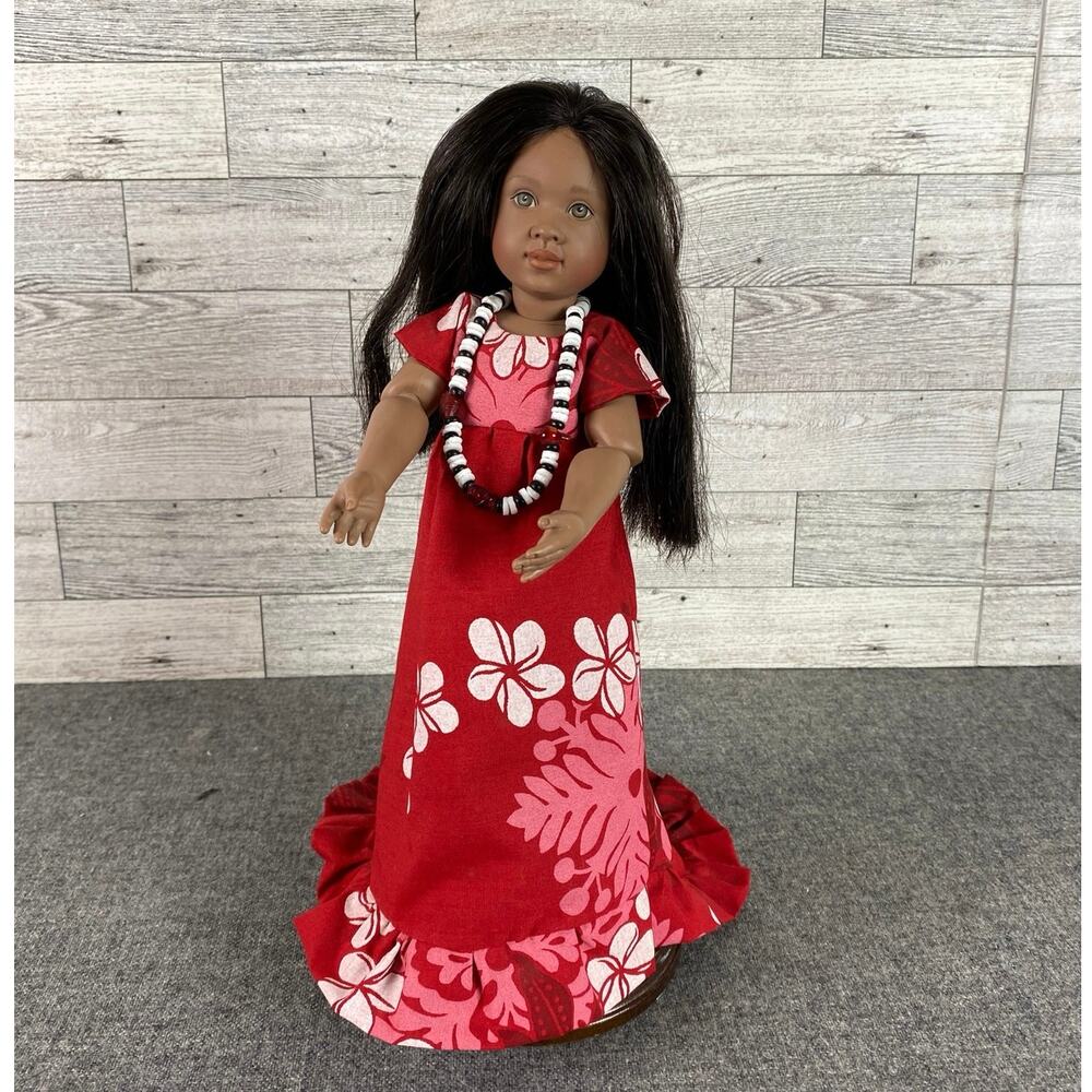 KISH Doll 11in SUGAR HAWAIIAN Jointed Poseable Red Dress Necklace Anklet
